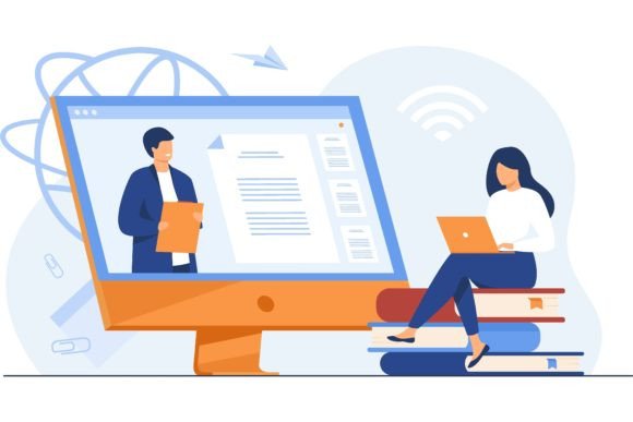 Download Female Student Listening Webinar Online - Webinar Collection