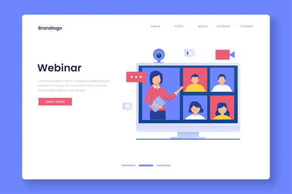 Download Webinar Illustration Landing Page - Webinar Collection