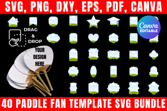 Download 40 Paddle Fan Template Svg Bundle - Fan template Collection